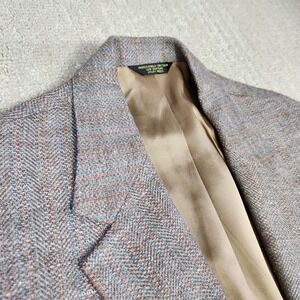 Vintage Orvis Tweed Blazer Men 44 Windowpane Plaid Wool Sport Coat Outdoor